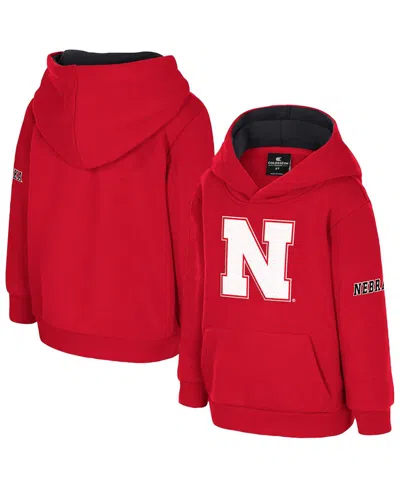 Colosseum Babies' Toddler Scarlet Nebraska Huskers Big Logo Volume Fleece Pullover Hoodie In Multi