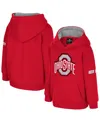 Colosseum Toddler Scarlet Ohio State Buckeyes Big Logo Volume Fleece Pullover Hoodie In Red