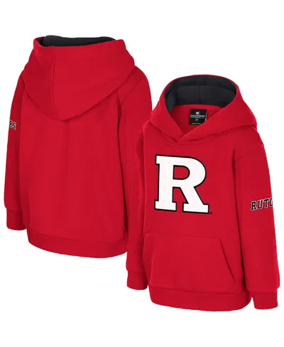 Colosseum Babies' Toddler Scarlet Rutgers Scarlet Knights Big Logo Volume Fleece Pullover Hoodie In Red