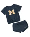 Colosseum Toddlerâ 2-piece Navy Michigan Wolverines Fern T-shirt And Shorts Set In Black