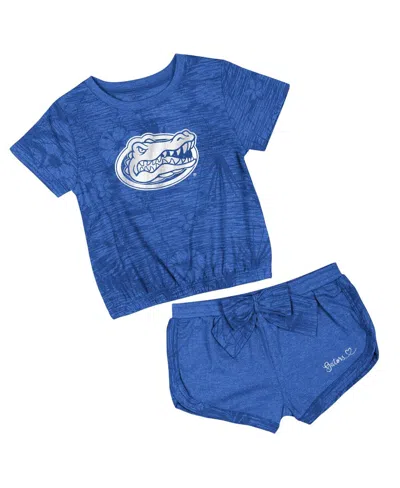 Colosseum Babies' Toddlerâ 2-piece Royal Florida Gators Fern T-shirt And Shorts Set In Blue
