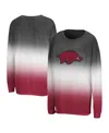 Colosseum Women's Black Arkansas Razorbacks Winkle Dip Dye Long Sleeve T-shirt In Multi