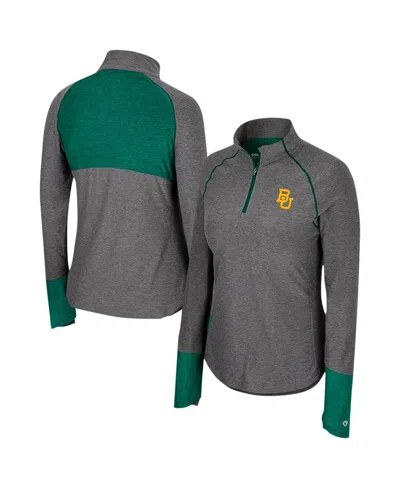 Colosseum Women's Black Baylor Bears Morningside Sleeve Hit Raglan Quarter-zip Top