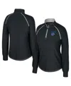 Colosseum Women's Black Boise State Broncos Bikram Raglan Quarter-zip Sweatshirt In Black