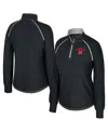 Colosseum Women's Black Nebraska Huskers Bikram Raglan Quarter-zip Sweatshirt In Black
