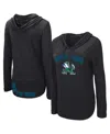 Colosseum Women's Black Notre Dame Fighting Irish My Lover Lightweight Hooded Long Sleeve T-shirt In Black