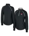 Colosseum Women's Black Ohio State Buckeyes Bikram Raglan Quarter-zip Sweatshirt In Black