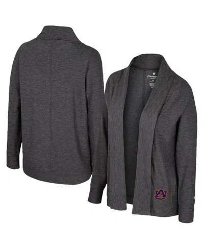 Colosseum Women's Charcoal Auburn Tigersâ Dash Cardigan In Gray