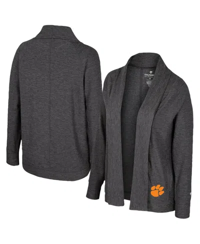 Colosseum Women's Charcoal Clemson Tigersâ Dash Cardigan In Gray