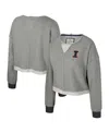 Colosseum Women's Charcoal Illinois Fighting Illini Magnum Scoop Neck Cropped Pullover Sweatshirt In Gray