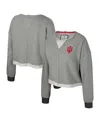 Colosseum Women's Charcoal Notre Dame Fighting Irish Magnum Scoop Neck Cropped Pullover Sweatshirt In Gray