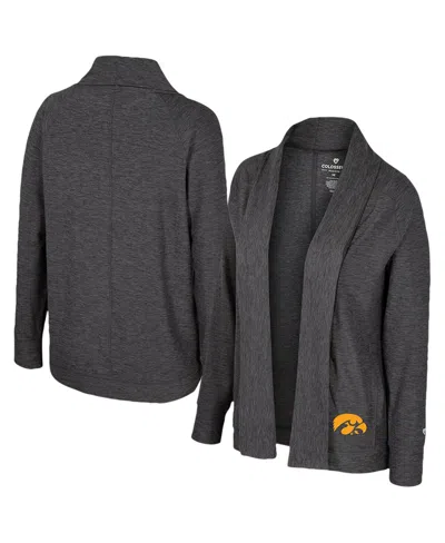 COLOSSEUM WOMEN'S CHARCOAL IOWA HAWKEYESÂ DASH CARDIGAN