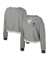Colosseum Women's Charcoal Notre Dame Fighting Irish Magnum Scoop Neck Cropped Pullover Sweatshirt In Charcoal