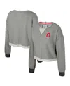 Colosseum Charcoal Ohio State Buckeyes Magnum Scoop Neck Cropped Pullover Sweatshirt In Charcoal