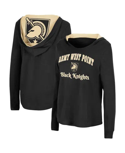 Colosseum Women's  Black Army Black Knights Catalina Hoodie Long Sleeve T-shirt