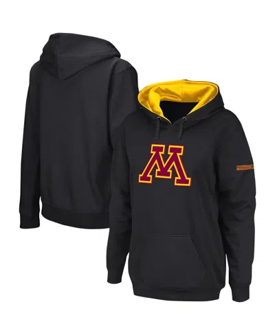 Colosseum Women's  Black Minnesota Golden Gophers Big Logo Pullover Hoodie