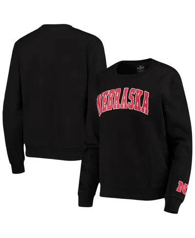 Colosseum Women's  Black Nebraska Huskers Campanile Pullover Sweatshirt