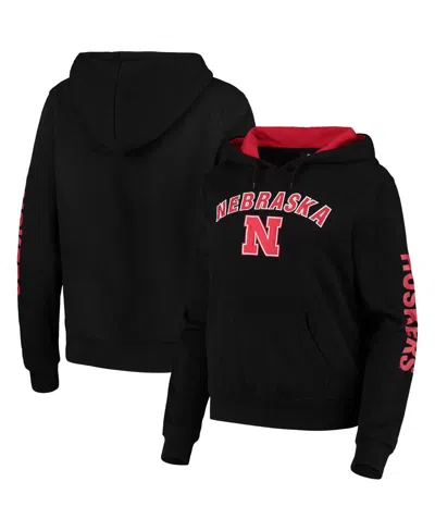 Colosseum Women's  Black Nebraska Huskers Loud And Proud Pullover Hoodie