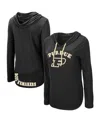 Colosseum Women's  Black Purdue Boilermakers My Lover Lightweight Hooded Long Sleeve T-shirt In Black