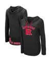 Colosseum Women's  Black Rutgers Scarlet Knights My Lover Lightweight Hooded Long Sleeve T-shirt In Black
