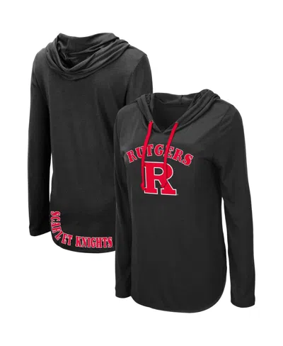 Colosseum Women's  Black Rutgers Scarlet Knights My Lover Lightweight Hooded Long Sleeve T-shirt