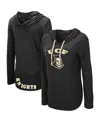 Colosseum Black Ucf Knights My Lover Lightweight Hooded Long Sleeve T-shirt In Black
