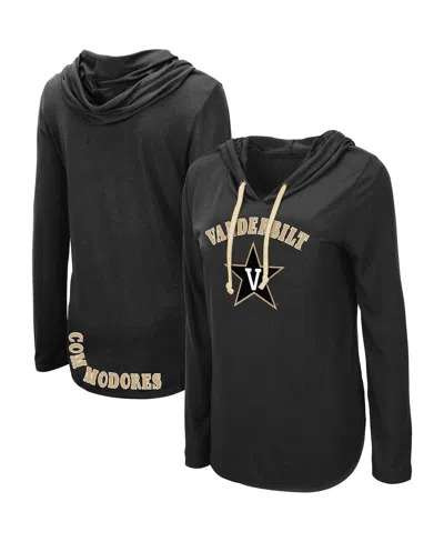 Colosseum Women's  Black Vanderbilt Commodores My Lover Lightweight Hooded Long Sleeve T-shirt
