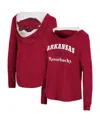 Colosseum Women's  Cardinal Arkansas Razorbacks Catalina Hoodie Long Sleeve T-shirt In Cardinal