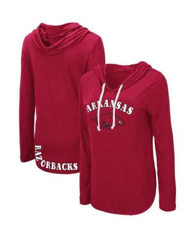 Colosseum Women's  Cardinal Arkansas Razorbacks My Lover Lightweight Hooded Long Sleeve T-shirt
