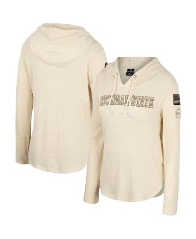 COLOSSEUM WOMEN'S COLOSSEUM CREAM MICHIGAN STATE SPARTANS OHT MILITARY-INSPIRED APPRECIATION CASEY RAGLAN LONG