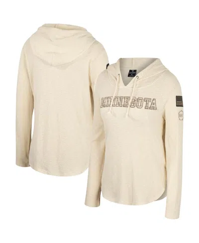 Colosseum Women's  Cream Minnesota Golden Gophers Oht Military-inspired Appreciation Casey Raglan Lon In Neutral