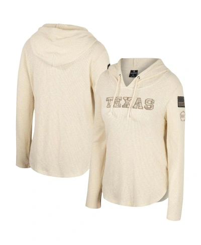 Colosseum Women's  Cream Texas Longhorns Oht Military-inspired Appreciation Casey Raglan Long Sleeve