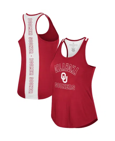 Colosseum Women's  Crimson Oklahoma Sooners 10 Days Racerback Scoop Neck Tank Top