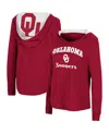 Colosseum Women's  Crimson Oklahoma Sooners Catalina Hoodie Long Sleeve T-shirt In Crimson