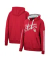 Colosseum Women's  Crimson Alabama Crimson Tide Serena Oversized Sleeve Striping V-neck Pullover Hood In Crimson