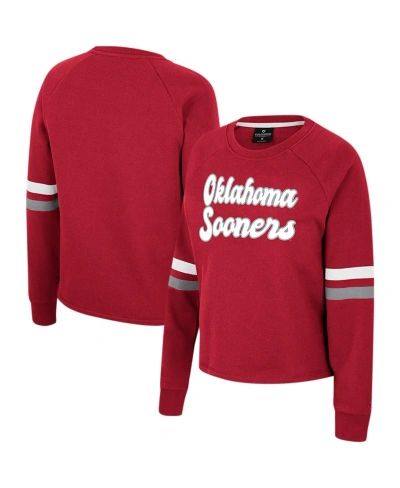 Colosseum Women's  Crimson Oklahoma Sooners Talent Competition Raglan Pullover Sweatshirt