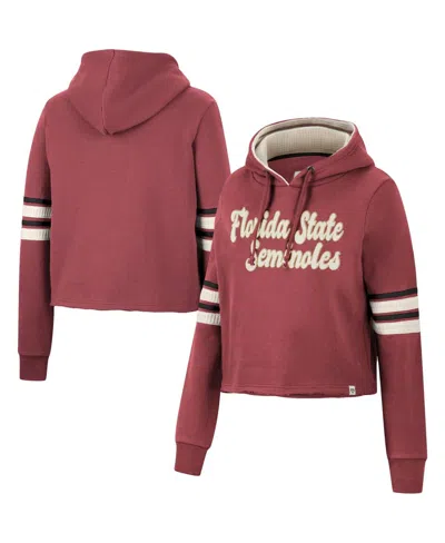Colosseum Women's  Garnet Florida State Seminoles Retro Cropped Pullover Hoodie