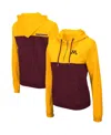 Colosseum Women's  Gold, Maroon Minnesota Golden Gophers Aidan Half-zip Hoodie In Gold,maroon