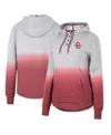 Colosseum Women's  Gray, Crimson Oklahoma Sooners Aurelia Dip-dye Quarter-snap Pullover Hoodie In Gray,crimson