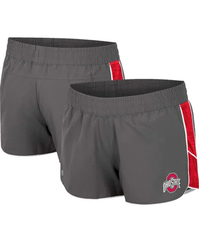 Colosseum Women's  Gray Ohio State Buckeyes Pull The Switch Running Shorts