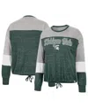 COLOSSEUM WOMEN'S COLOSSEUM GREEN MICHIGAN STATE SPARTANS JOANNA TIE FRONT LONG SLEEVE T-SHIRT