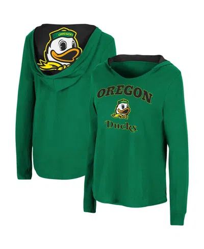 Colosseum Women's  Green Oregon Ducks Catalina Hoodie Long Sleeve T-shirt