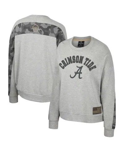 Colosseum Women's  Heather Gray Alabama Crimson Tide Oht Military-inspired Appreciation Flag Rank Dol