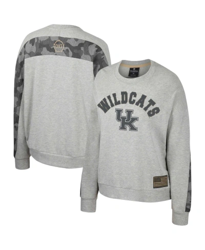 Colosseum Women's  Heather Gray Kentucky Wildcats Oht Military-inspired Appreciation Flag Rank Dolman