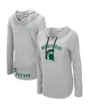 Colosseum Women's  Heather Gray Michigan State Spartans My Lover Lightweight Hooded Long Sleeve T-shi In Heather Gray