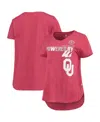 Colosseum Women's  Heathered Crimson Oklahoma Sooners Powered By Title Ix T-shirt In Heathered Crimson