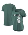 Colosseum Women's  Heathered Green Michigan State Spartans Powered By Title Ix T-shirt In Heathered Green
