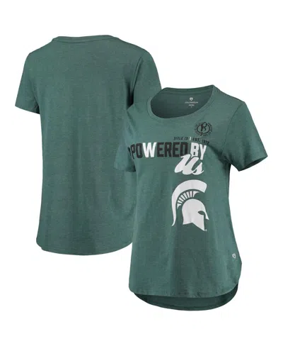 Colosseum Women's  Heathered Green Michigan State Spartans Powered By Title Ix T-shirt