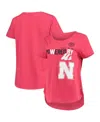Colosseum Women's  Heathered Scarlet Nebraska Huskers Powered By Title Ix T-shirt In Heathered Scarlet