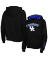 Colosseum Women's  Black Kentucky Wildcats Arch & Logo Pullover Hoodie In Black